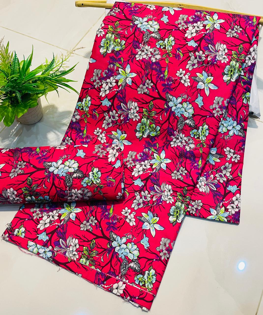 Summer Unstitched Cotton Suit – Digital Print Aroma Cotton – 4.5 Meter – Premium Quality
