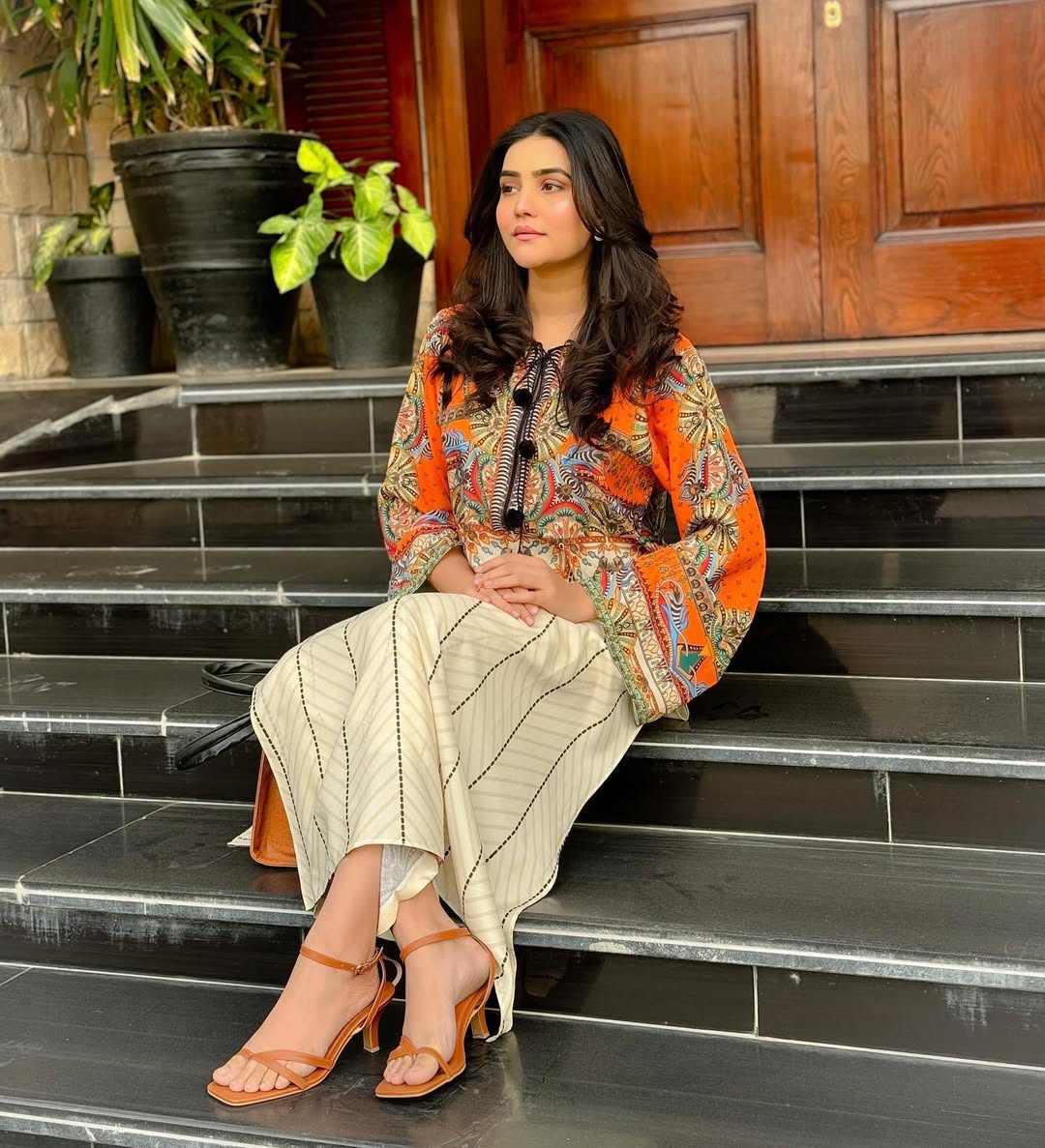 HIRA 2-Piece Digital Printed Co-Ord Set – Premium Silky Lawn | Stitched Sizes S–XL