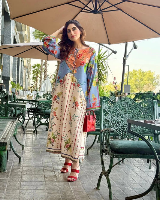 SUNSET BLOOM Co-Ord Set – Silky Lawn 2-Piece