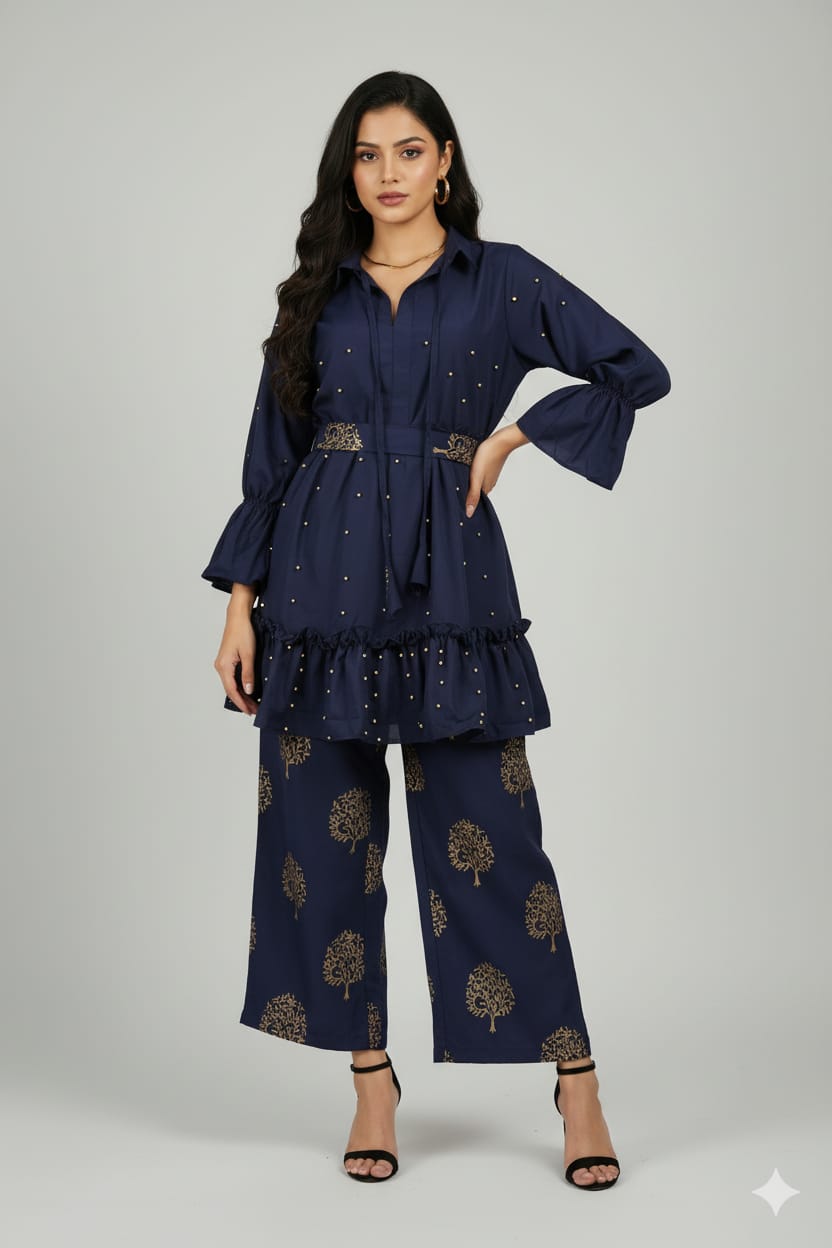 π Moti Charm β Western Top & Plazo Set π