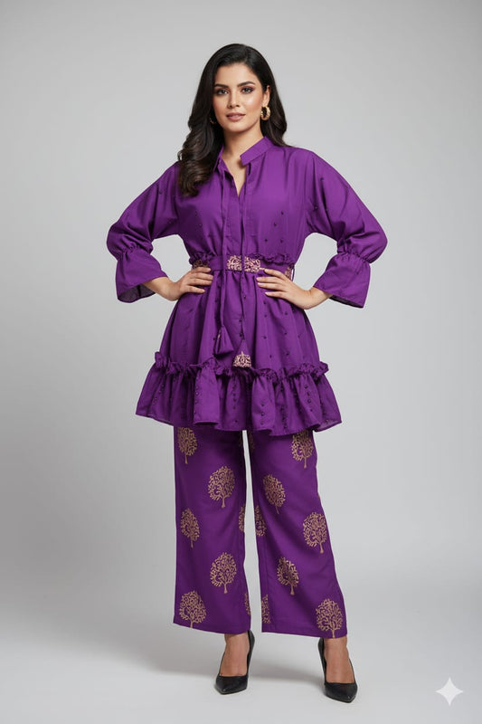 👗 Moti Charm — Western Top & Plazo Set 👗