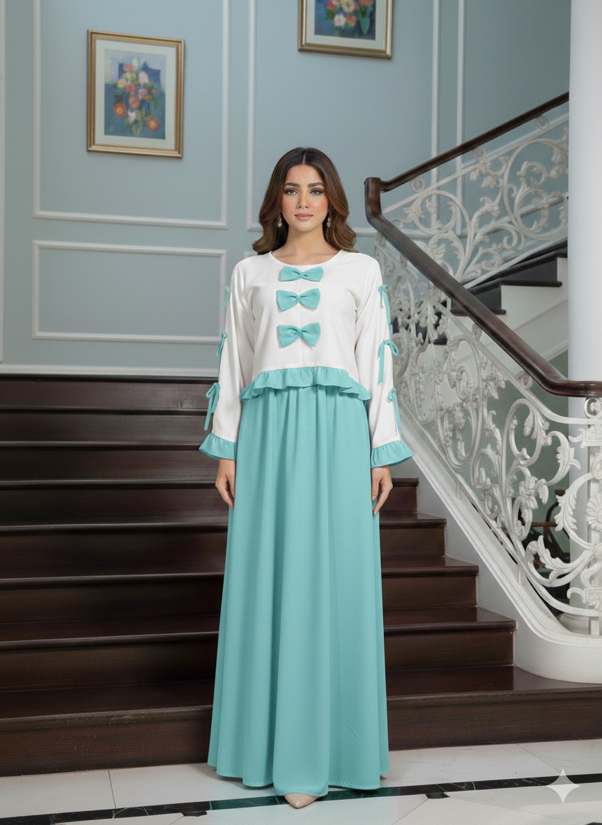 Bow Pookie Maxi 🎀 Aqua blue