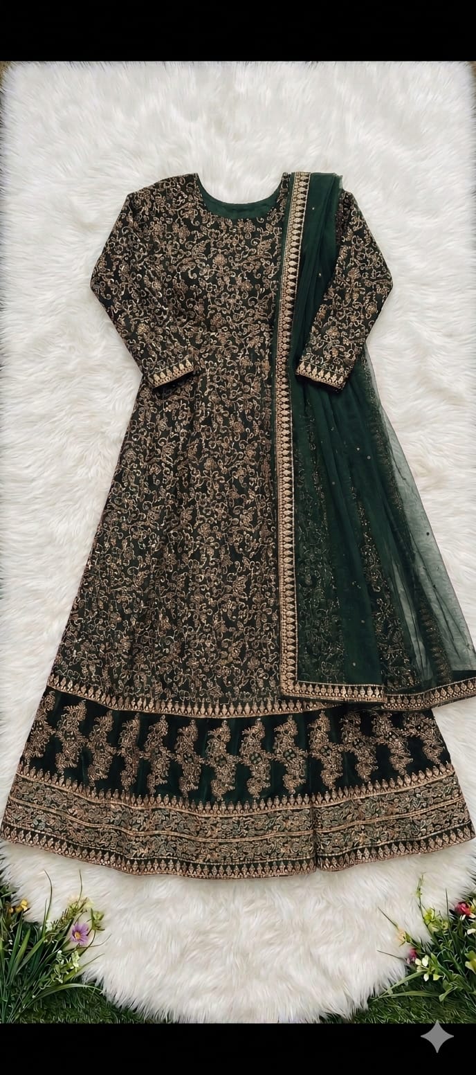 Fancy Block Printed Maxi – Green