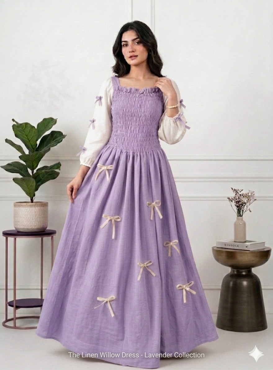 The Smocked Ribbon Maxi Lailac