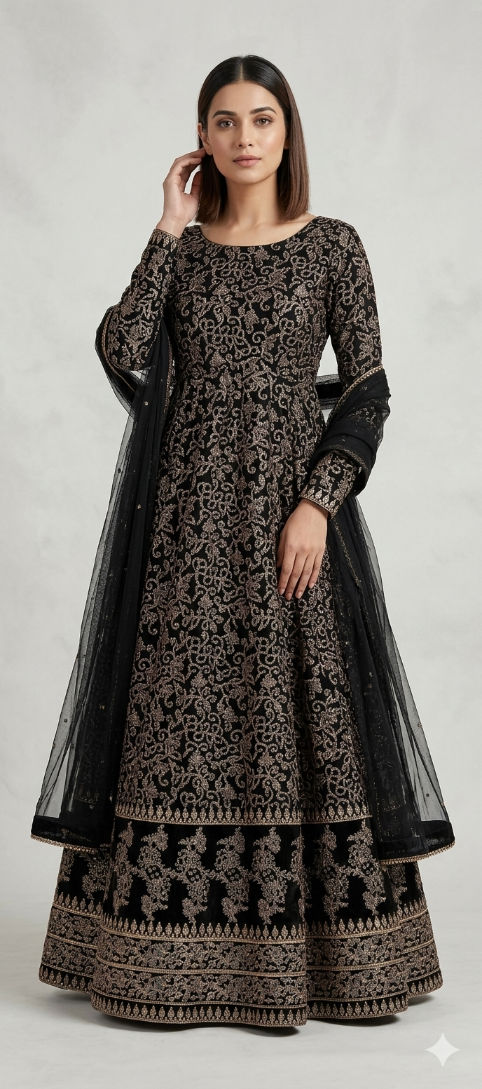 Fancy Block Printed Maxi – black