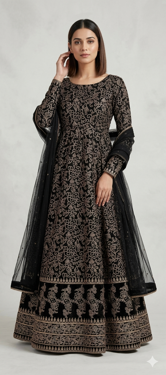 Fancy Block Printed Maxi – black