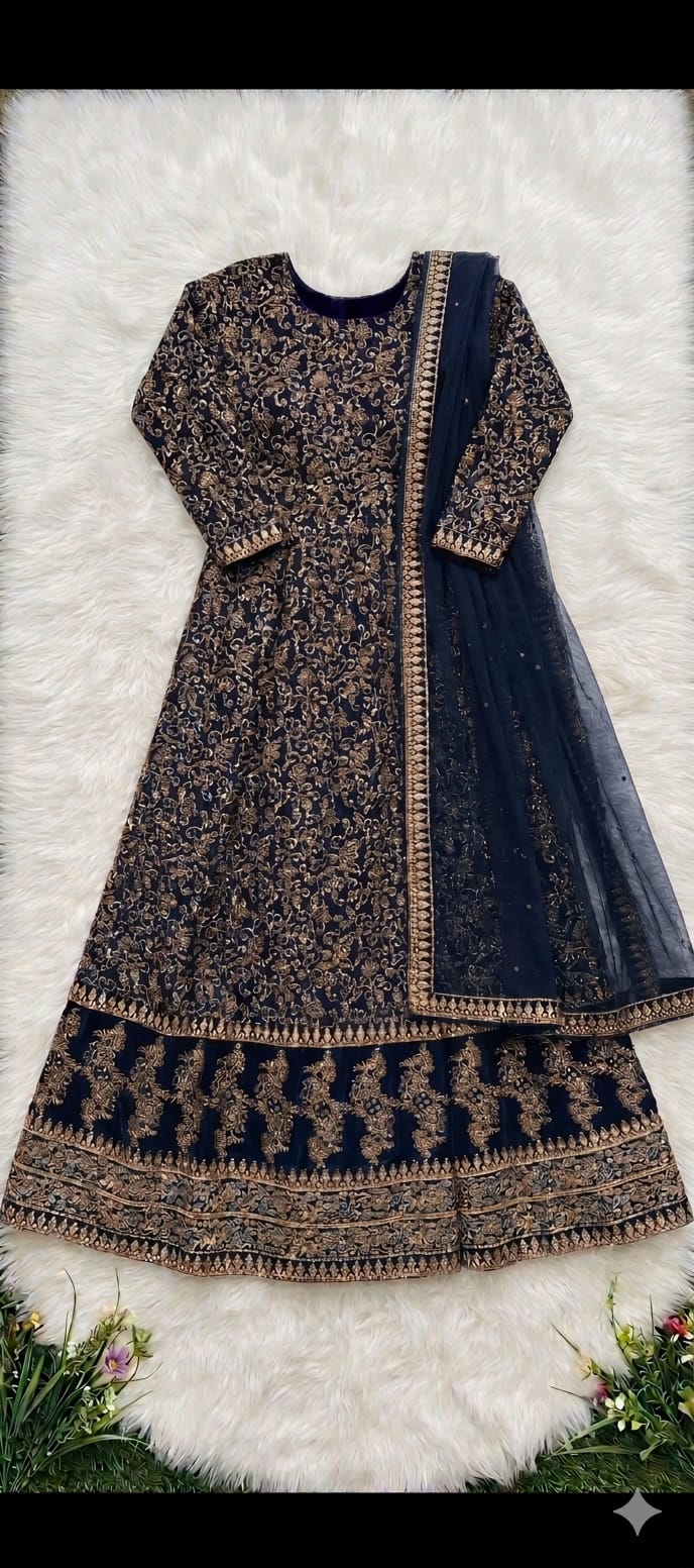 Fancy Block Printed Maxi – blue