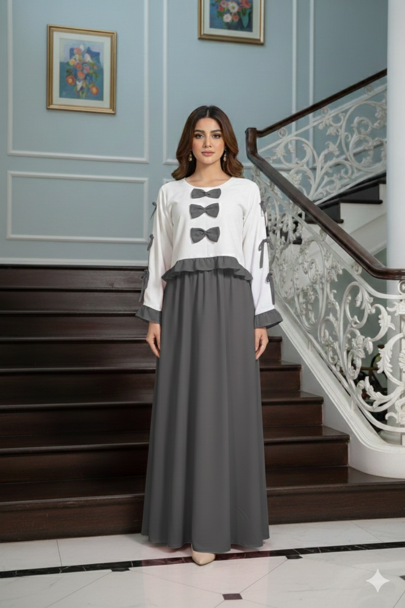 Bow Pookie Maxi 🎀 grey